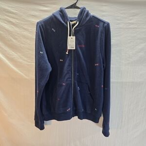 Marine Layer Women's XL Hoodie Sweatshirt Lined Hello Phrases New with Tags